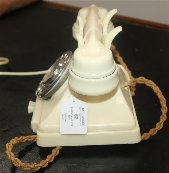 An ivory Bakelite 232L pyramid telephone,